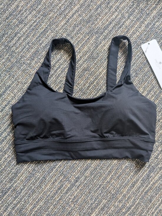 CRZ YOGA Other - CRZ Yoga Black Supportive Modest Wide Straps Bikini Top- Medium